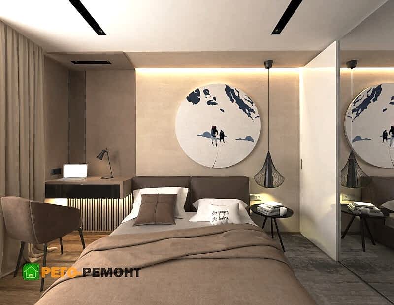 Визуализации интерьера спальни на ул. Нагорная