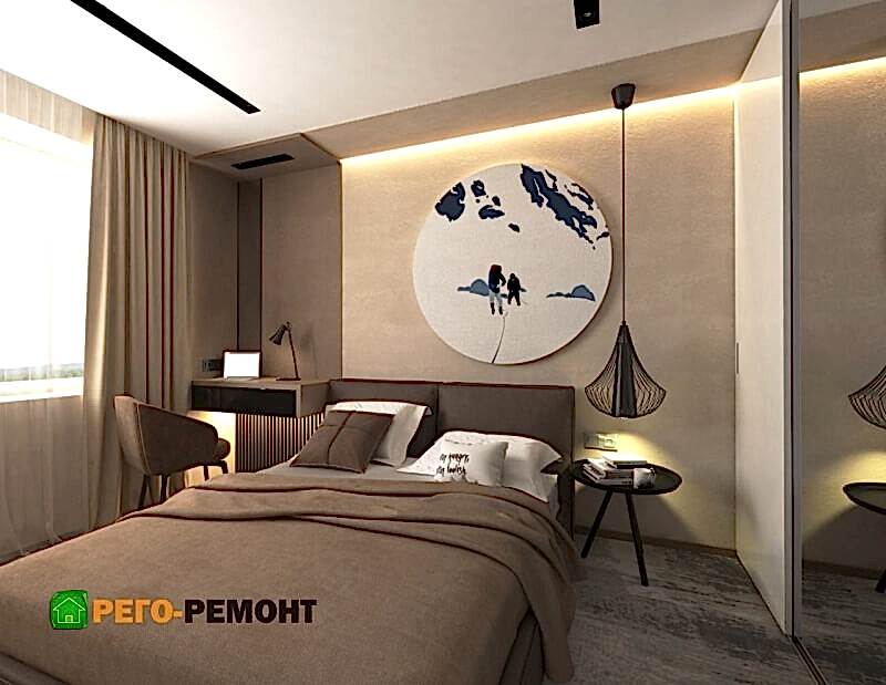 Визуализации интерьера спальни на ул. Нагорная