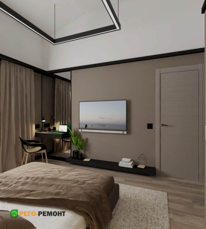 Спальная комната в коттедже 109 кв.м