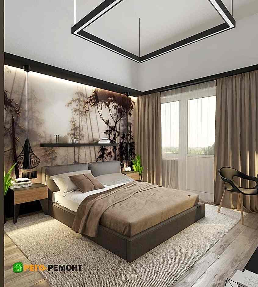 Спальная комната в коттедже 109 кв.м