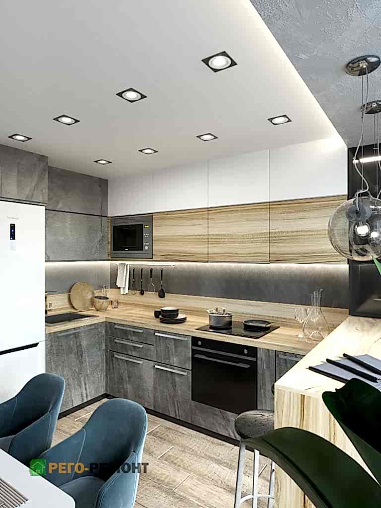 Дизайн интерьера кухни в стиле лофт | РЕГО-РЕМОНТ-61. Картинка 7