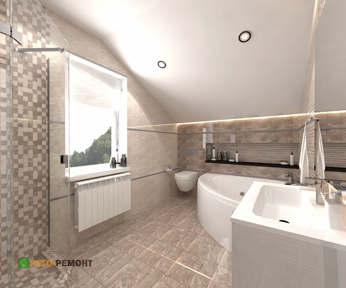 Дизайн и ремонт санузла в частном доме 152 кв.м. | РЕГО-РЕМОНТ-61. Картинка 7